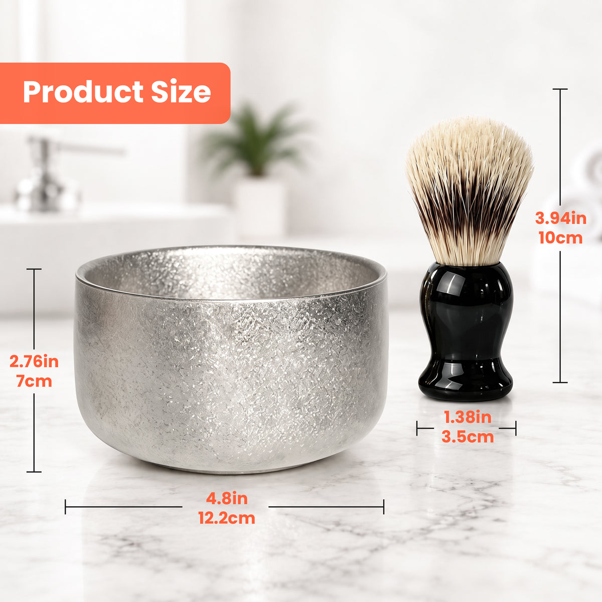 TASALON Titanium Shaving Bowl with Brush