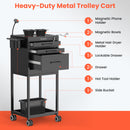 TASALON Metal Lockable Salon Cart with Wheels