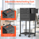 TASALON Metal Lockable Salon Cart with Wheels
