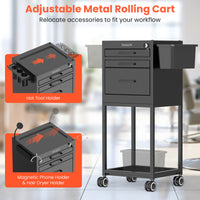 TASALON Metal Lockable Salon Cart with Wheels