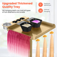 TASALON Metal Rolling Salon Tray on Wheels -Gold