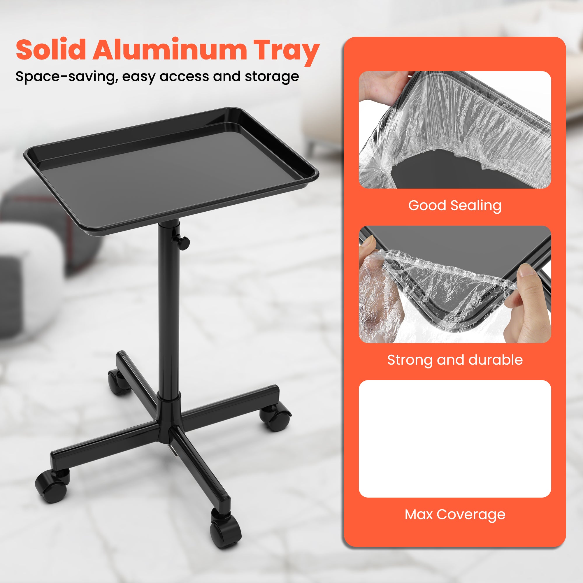 TASALON Adjustable Salon Tray with 10 Plastic Films