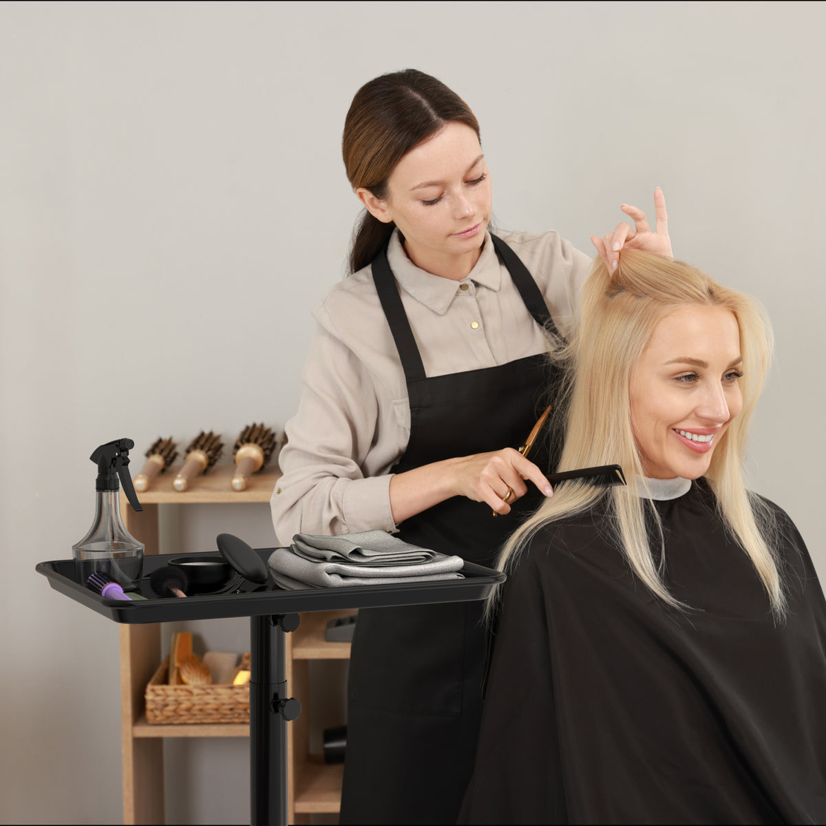 TASALON Adjustable Salon Tray with 10 Plastic Films