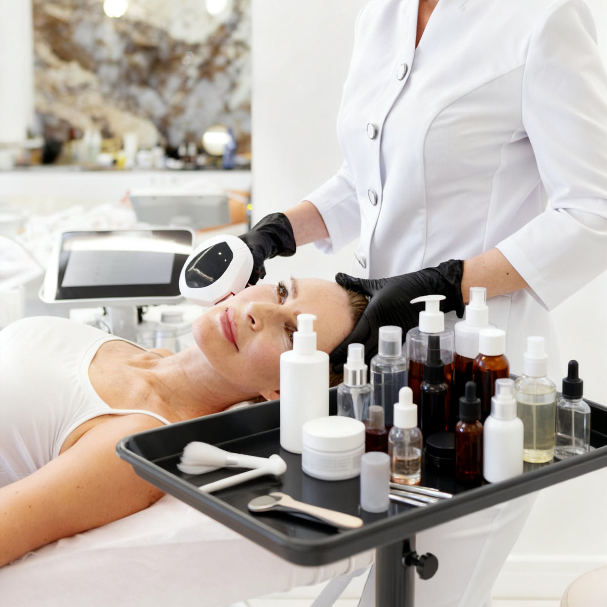 TASALON Adjustable Salon Tray with 10 Plastic Films