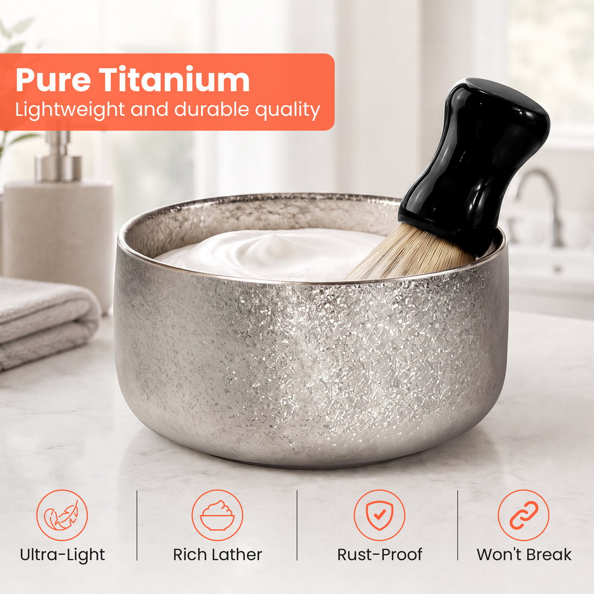 TASALON Titanium Shaving Bowl with Brush