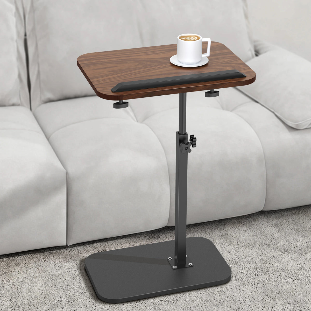 TV Tray Table for Couch - 180° Swivel Height Adjustable End for Small Spaces
