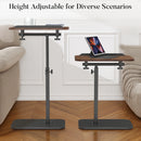 TV Tray Table for Couch - 180° Swivel Height Adjustable End for Small Spaces