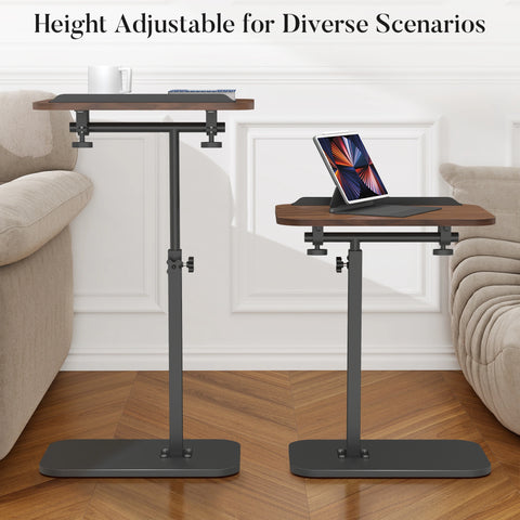 TV Tray Table for Couch - 180° Swivel Height Adjustable End for Small Spaces