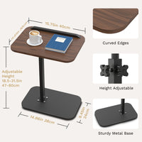 TV Tray Table for Couch - 180° Swivel Height Adjustable End for Small Spaces