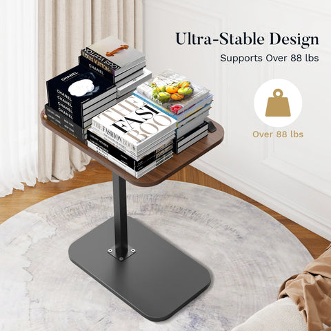 TV Tray Table for Couch - 180° Swivel Height Adjustable End for Small Spaces