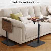 TV Tray Table for Couch - 180° Swivel Height Adjustable End for Small Spaces