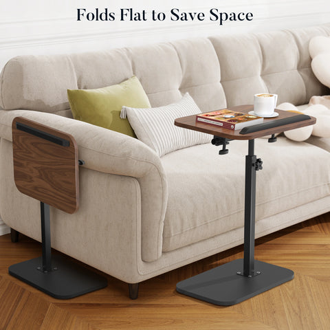 TV Tray Table for Couch - 180° Swivel Height Adjustable End for Small Spaces