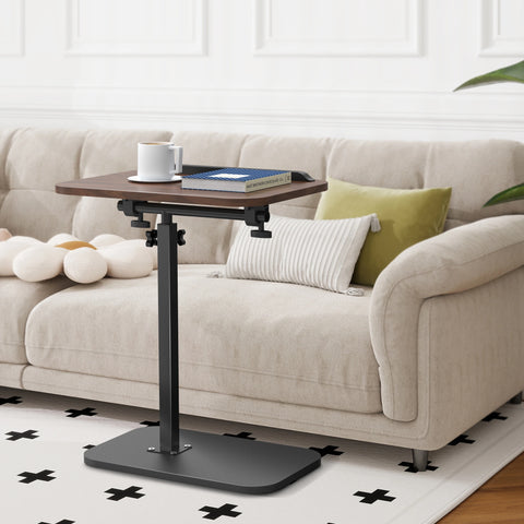 TV Tray Table for Couch - 180° Swivel Height Adjustable End for Small Spaces