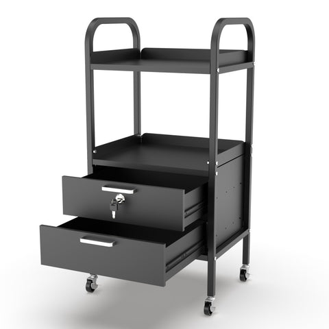 Lockable Metal Utility Cart With Wheels