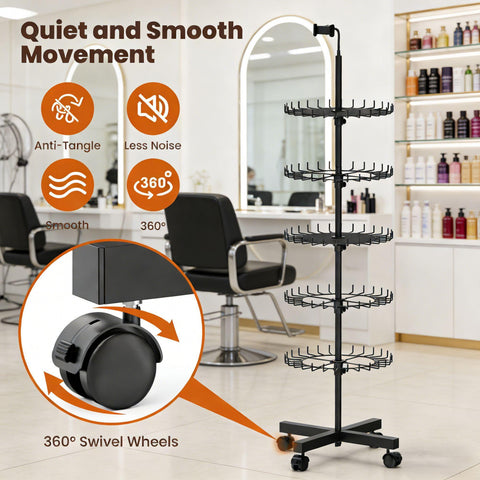 Professional Hair Rack for Braiding with Storage Trays & Phone Holder
