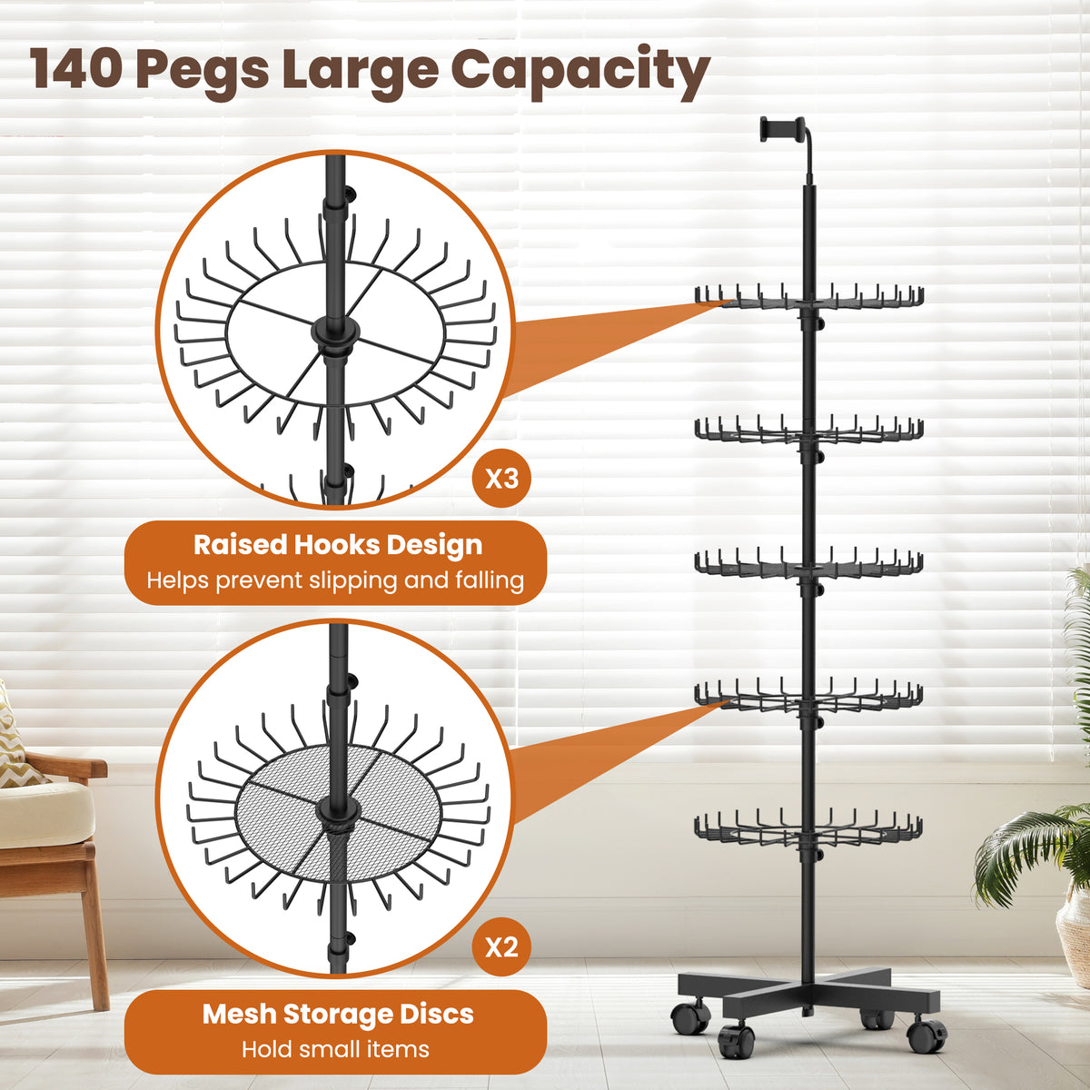Professional Hair Rack for Braiding with Storage Trays & Phone Holder
