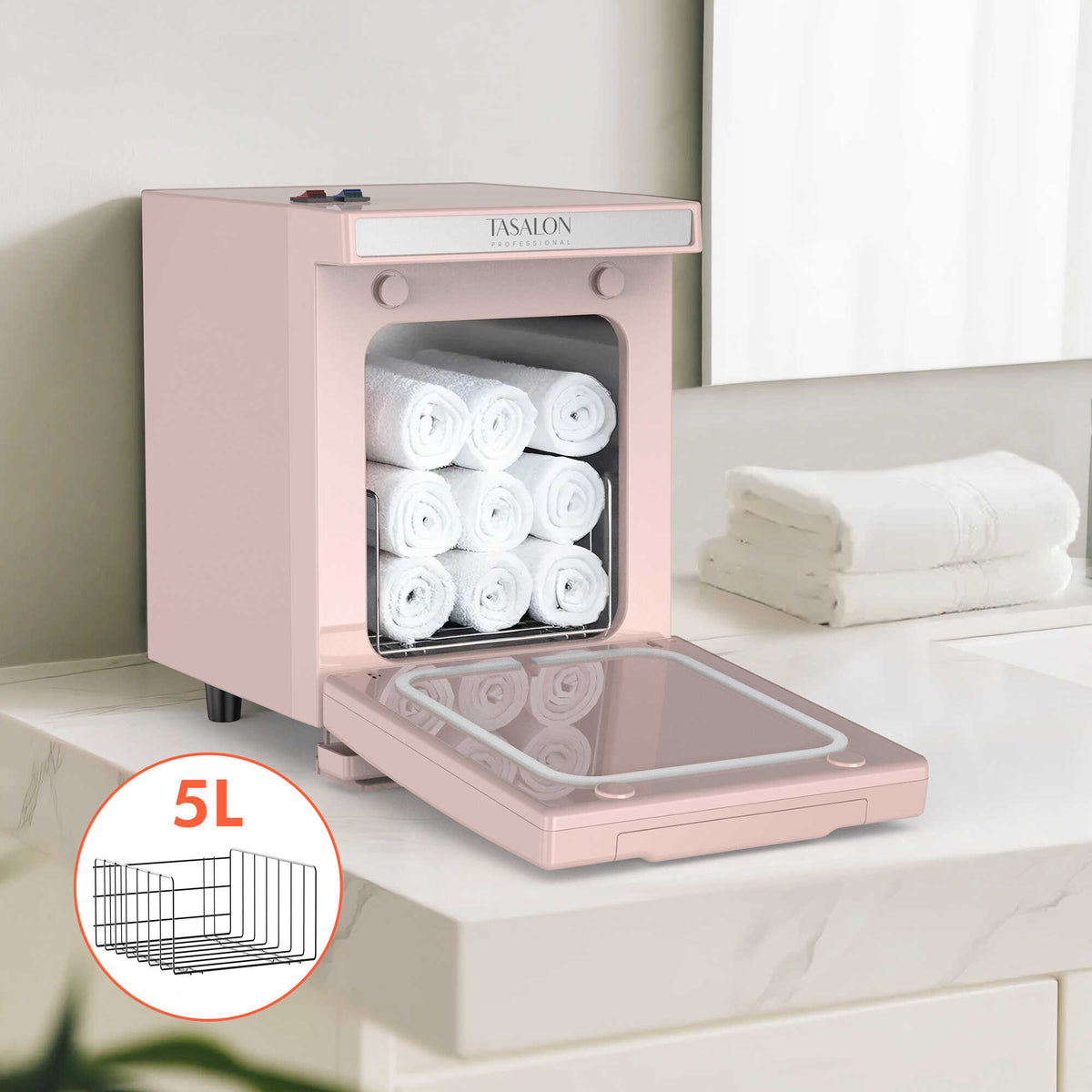 TASALON 5L Hot Towel Warmer Cabinet-Pink