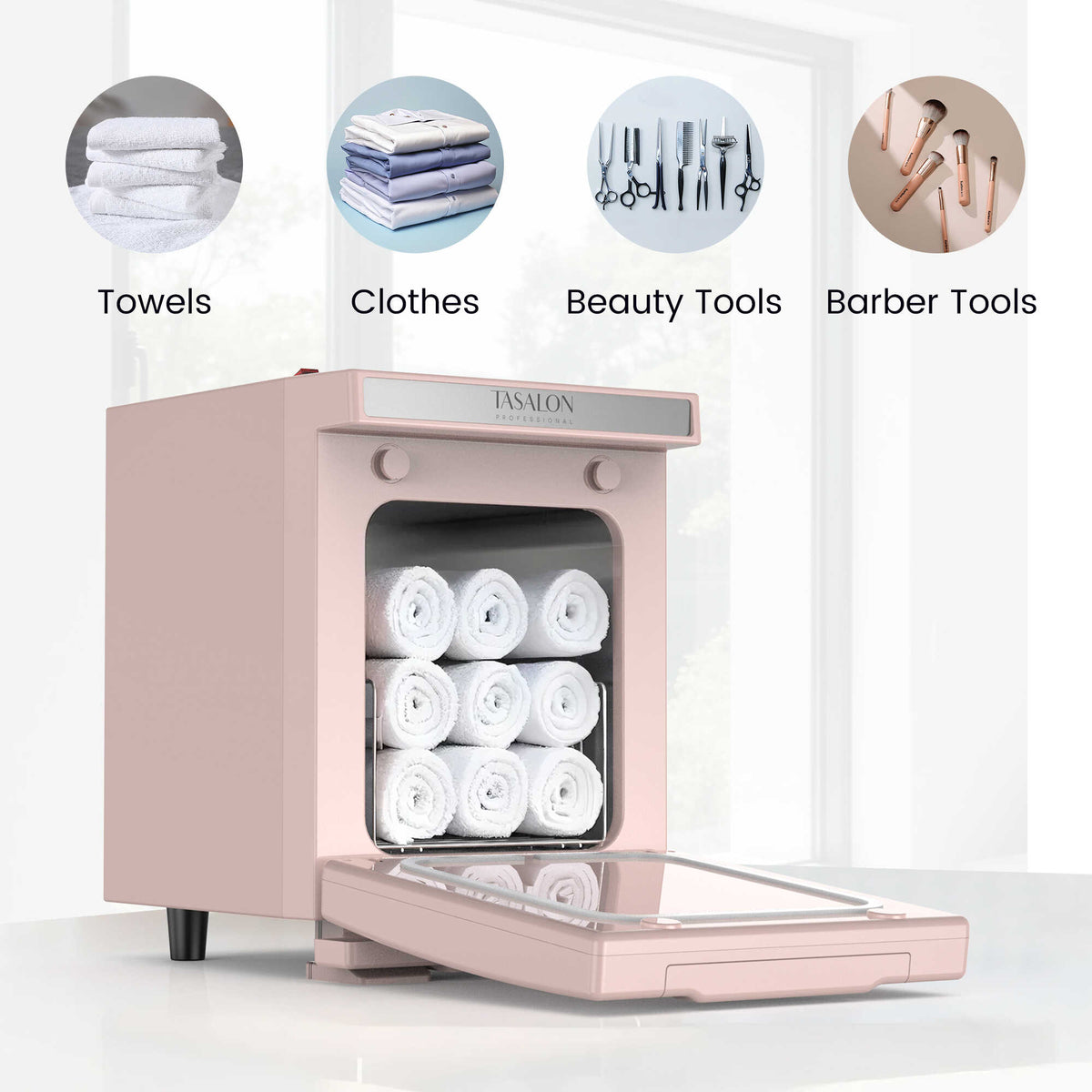 TASALON 5L Hot Towel Warmer Cabinet-Pink