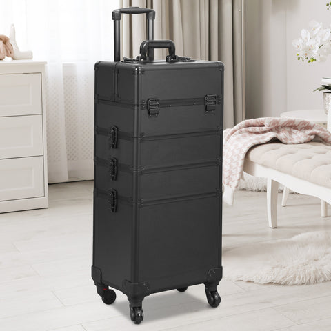 Professional Rolling Makeup Train Case on Wheels for Hairstylist & Salon