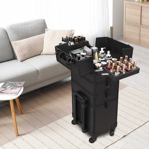 Professional Rolling Makeup Train Case on Wheels for Hairstylist & Salon