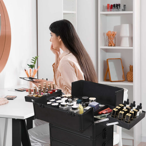 Professional makeup train case for hairstylist and travel