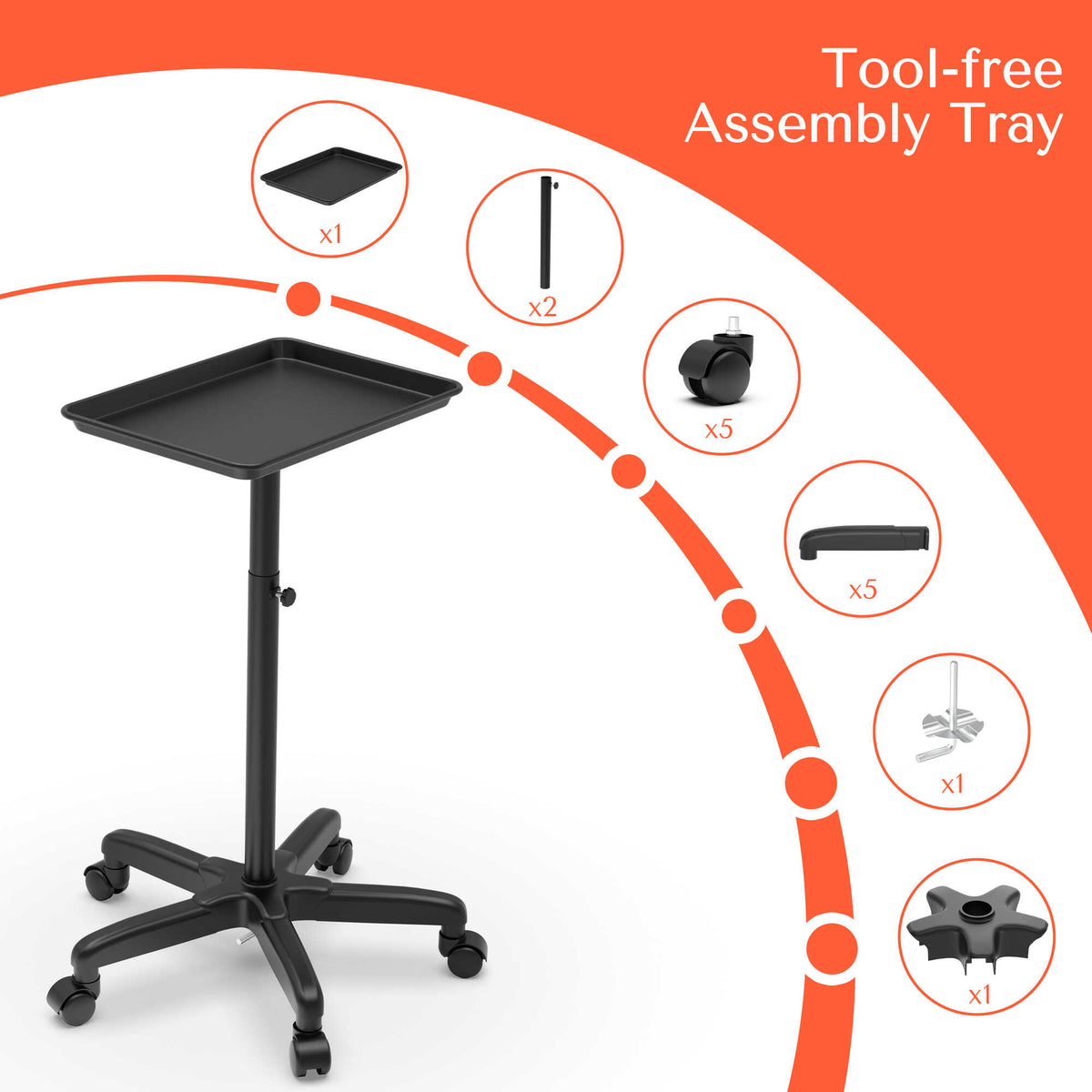 TASALON Rolling Salon Tray
