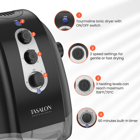 TASALON Professional Ionic Hooded Hair Dryer