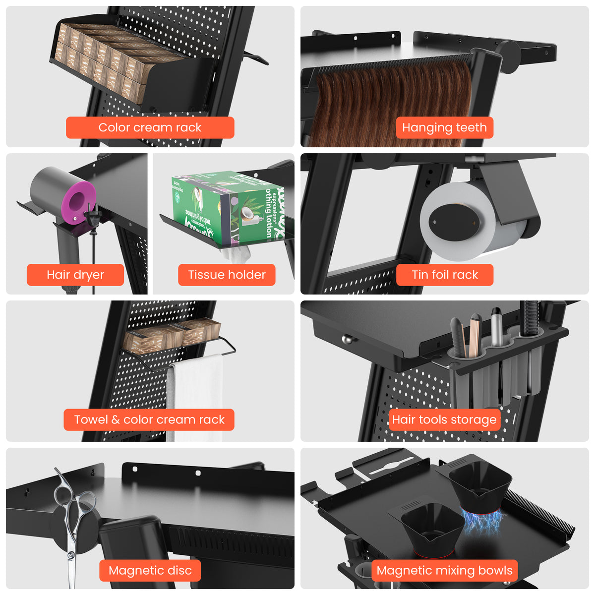 TASALON Premium Multifunctional Rolling Salon Tray