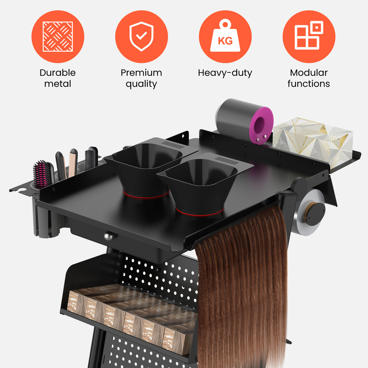 TASALON Premium Multifunctional Rolling Salon Tray