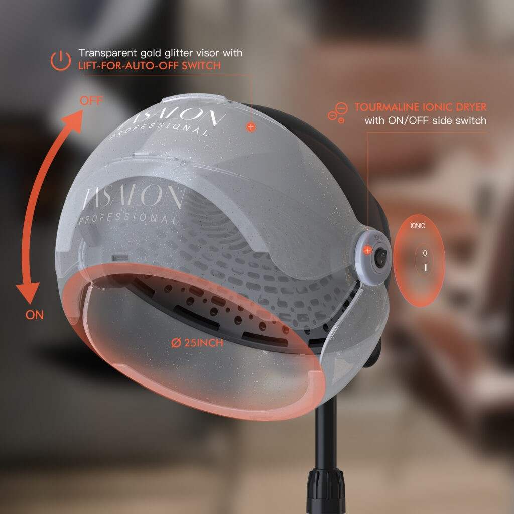 hooded hair dryer with stand