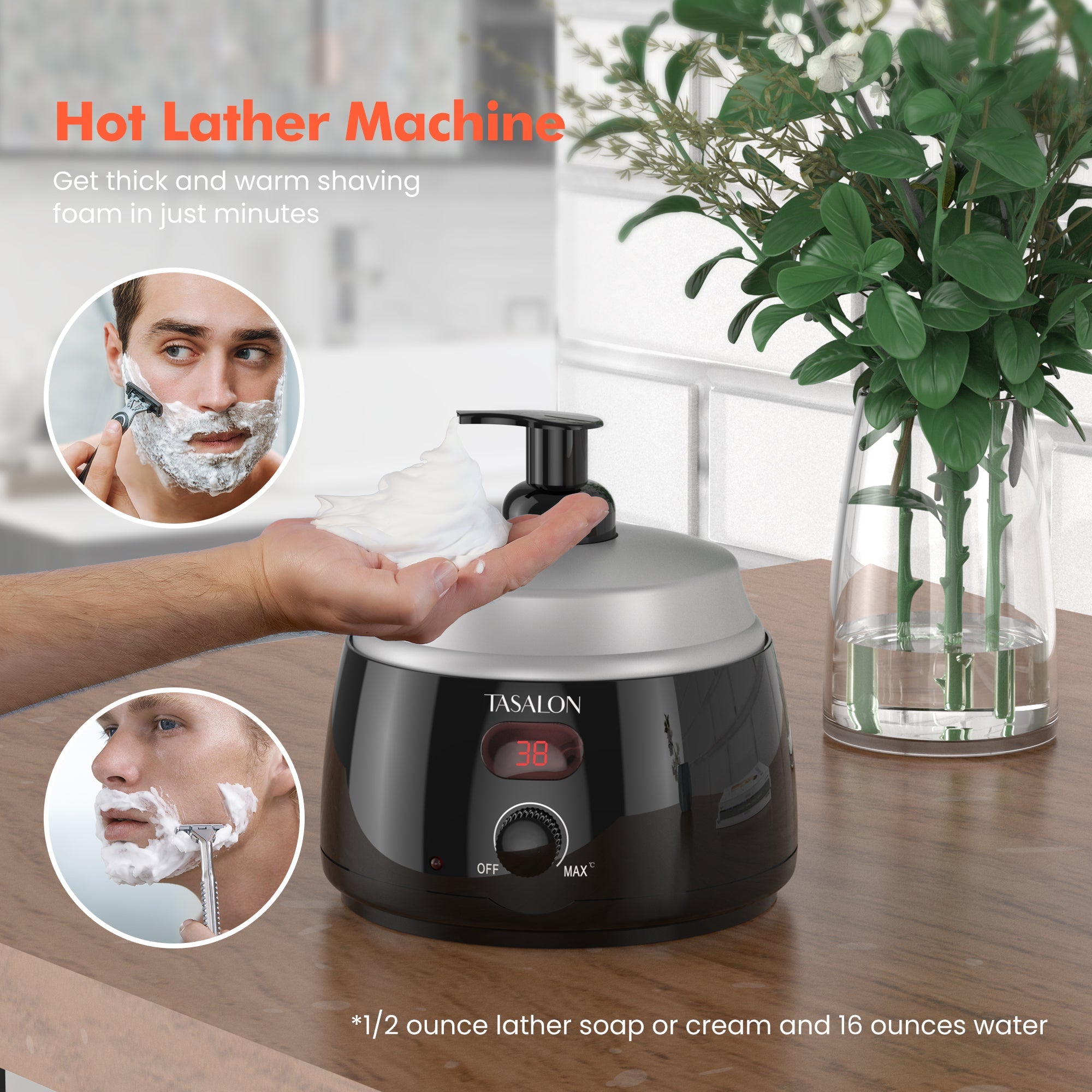 Comfortable Hot Lather Machine for Men Face Shaving TASALON