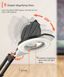 5 Diopter Magnifying Glass Lens Can Rotate 360 Degrees And Flip Up And Down 180 Degrees 180° 360°