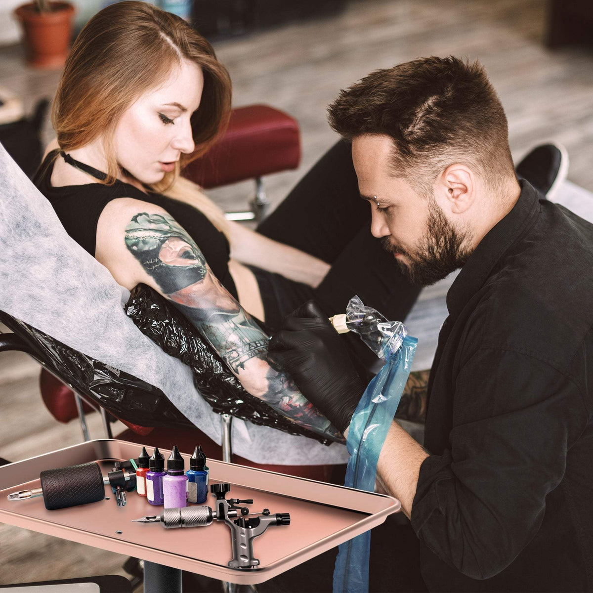 TASALON Adjustable Salon Tray on Wheels