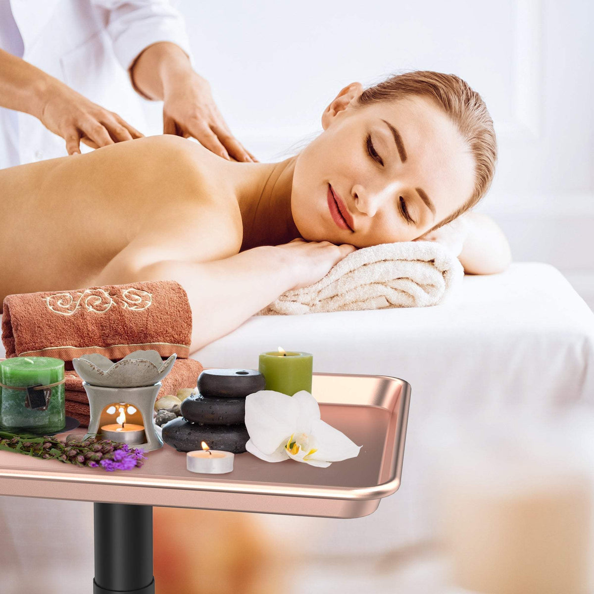 TASALON Adjustable Salon Tray on Wheels