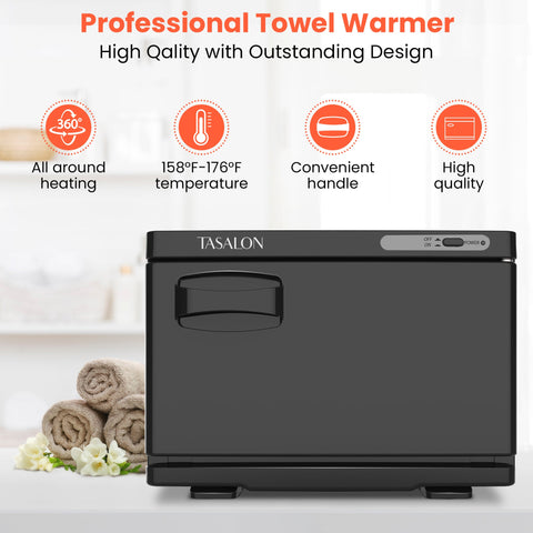 TASALON 8L Hot Towel Warmer Cabinet-Black