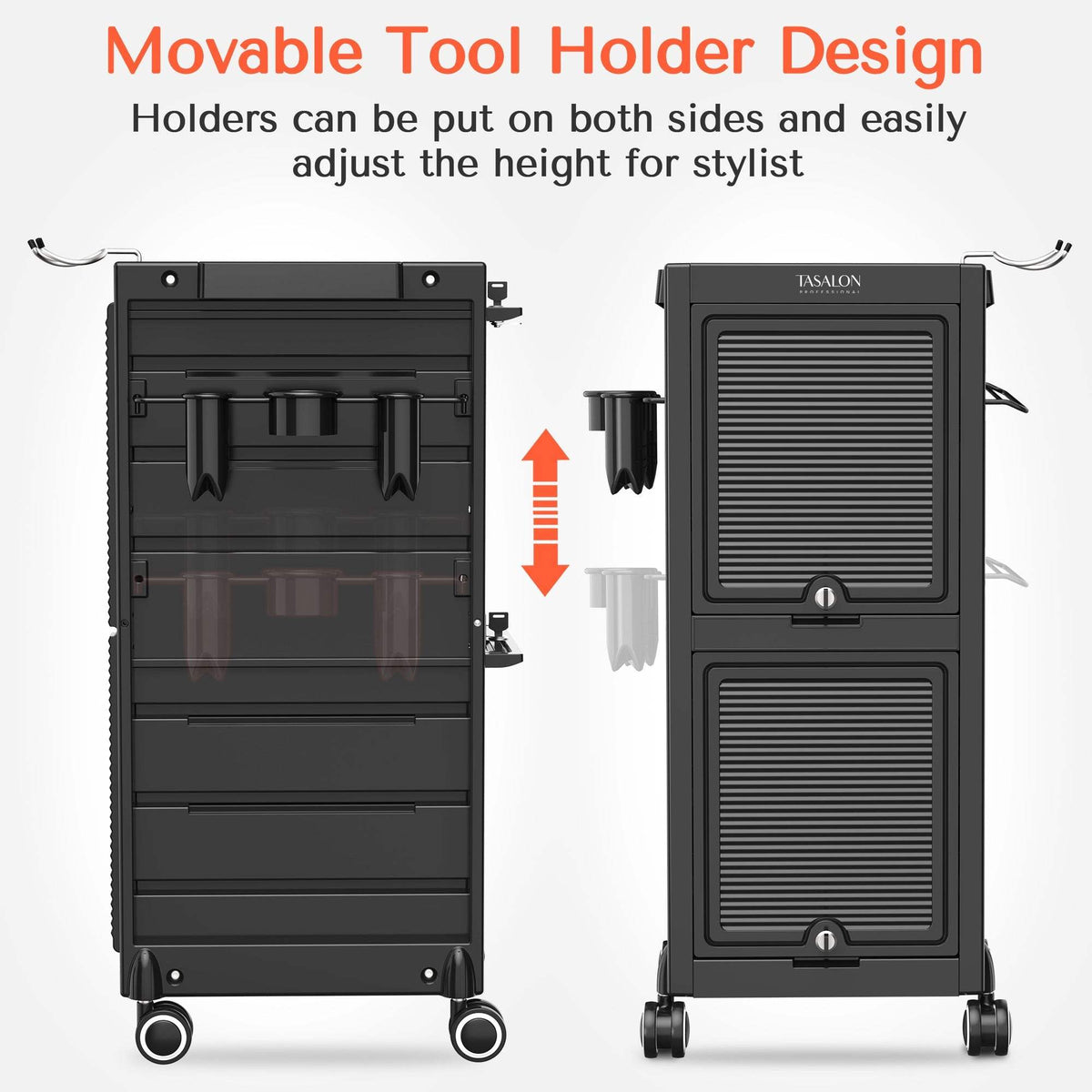 TASALON Lockable Salon Cart - Beauty Salon Trolley Rolling Cart