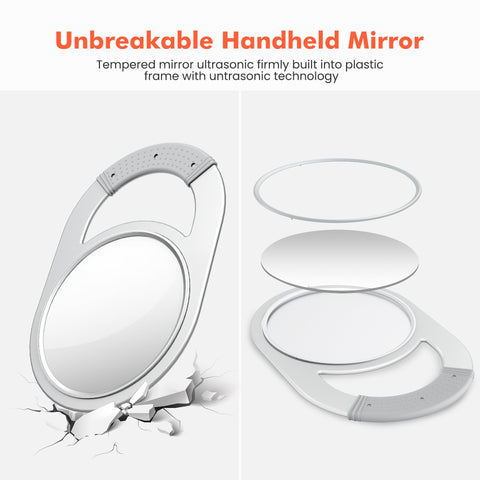 TASALON Unbreakable Barber Mirror - Round Hand Held Mirror