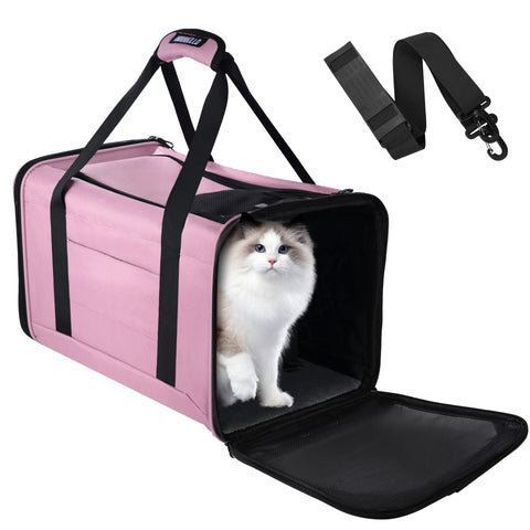 Innvello Airline Approved Cat Carrier, Foldable Cat Backpack - Purple