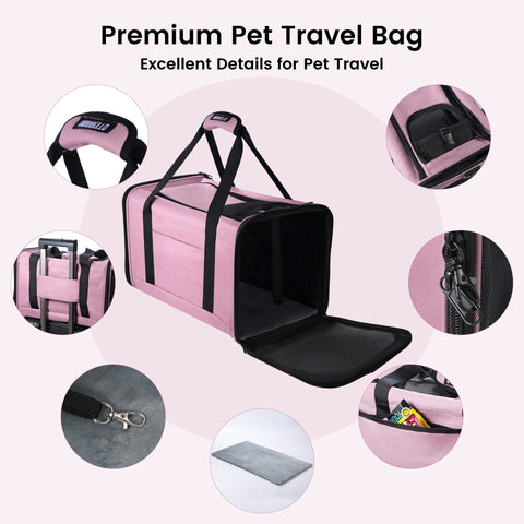 Innvello Airline Approved Cat Carrier, Foldable Cat Backpack - Purple