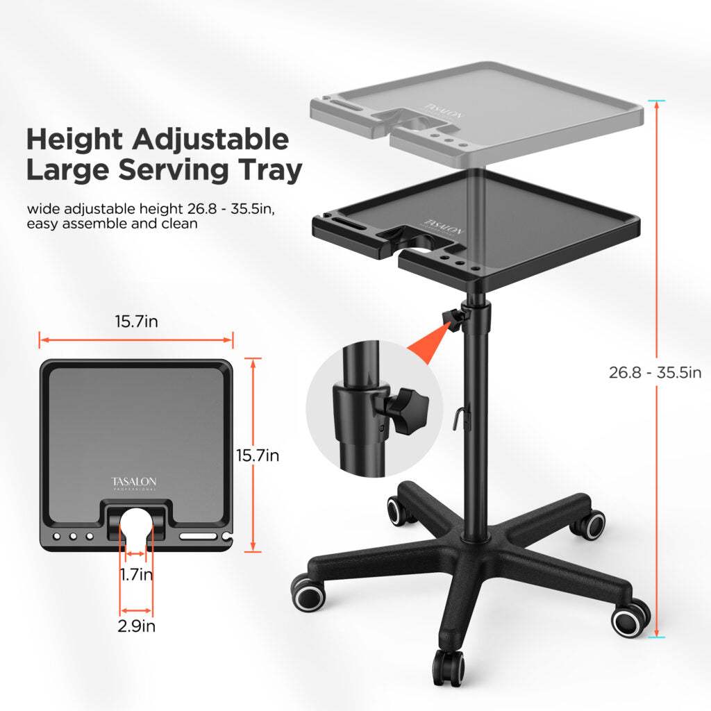 TASALON Professional Salon Tray Adjustable Height